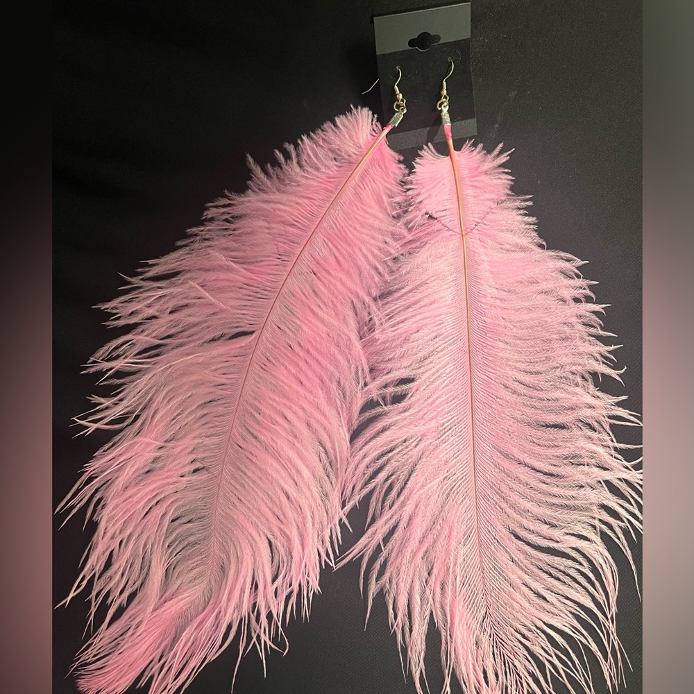 Pretty Pink Feather Earrings